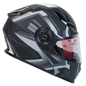 کلاه کاسکت فک متحرک ردلاین مدل 939 blk gry