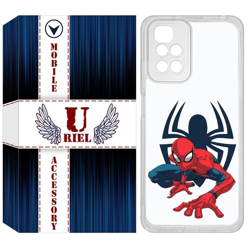 کاور یوریل مدل Clear کد 75 طرح اسپایدرمن مناسب برای گوشی موبایل شیائومی Redmi 10 / 10 Prime