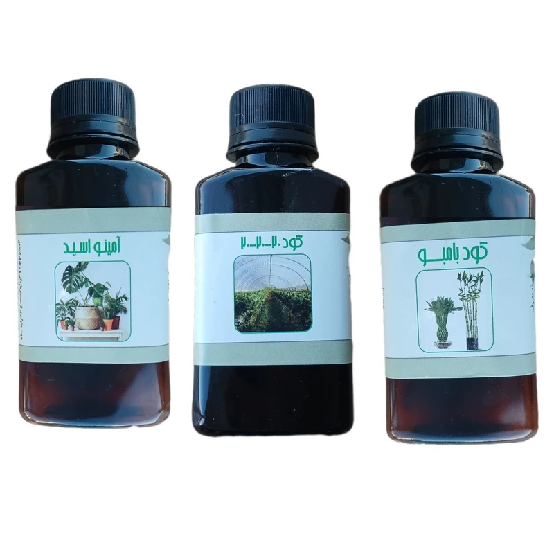 کود مایع امینو اسید و بامبو و سه بیست مدل life drop حجم 110 میلی لیتر بسته 3 عددی