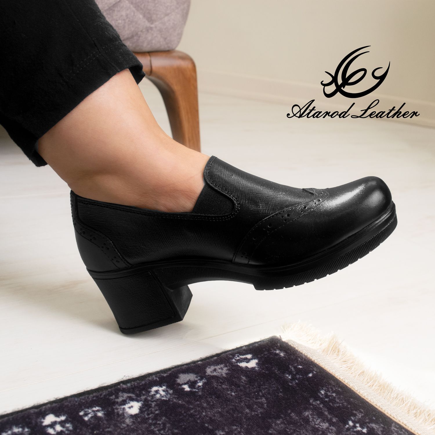 کفش زنانه چرم عطارد مدل طبی چرم طبیعی کد SH77 -  - 17