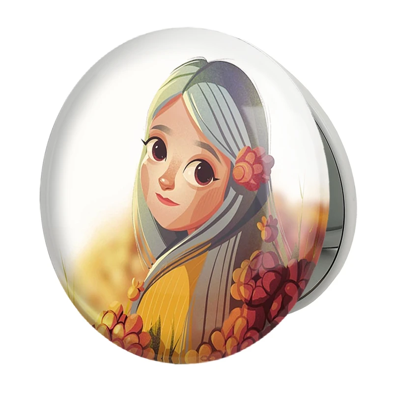 آینه جیبی خندالو طرح دخترونه مدل تاشو کد 1659 