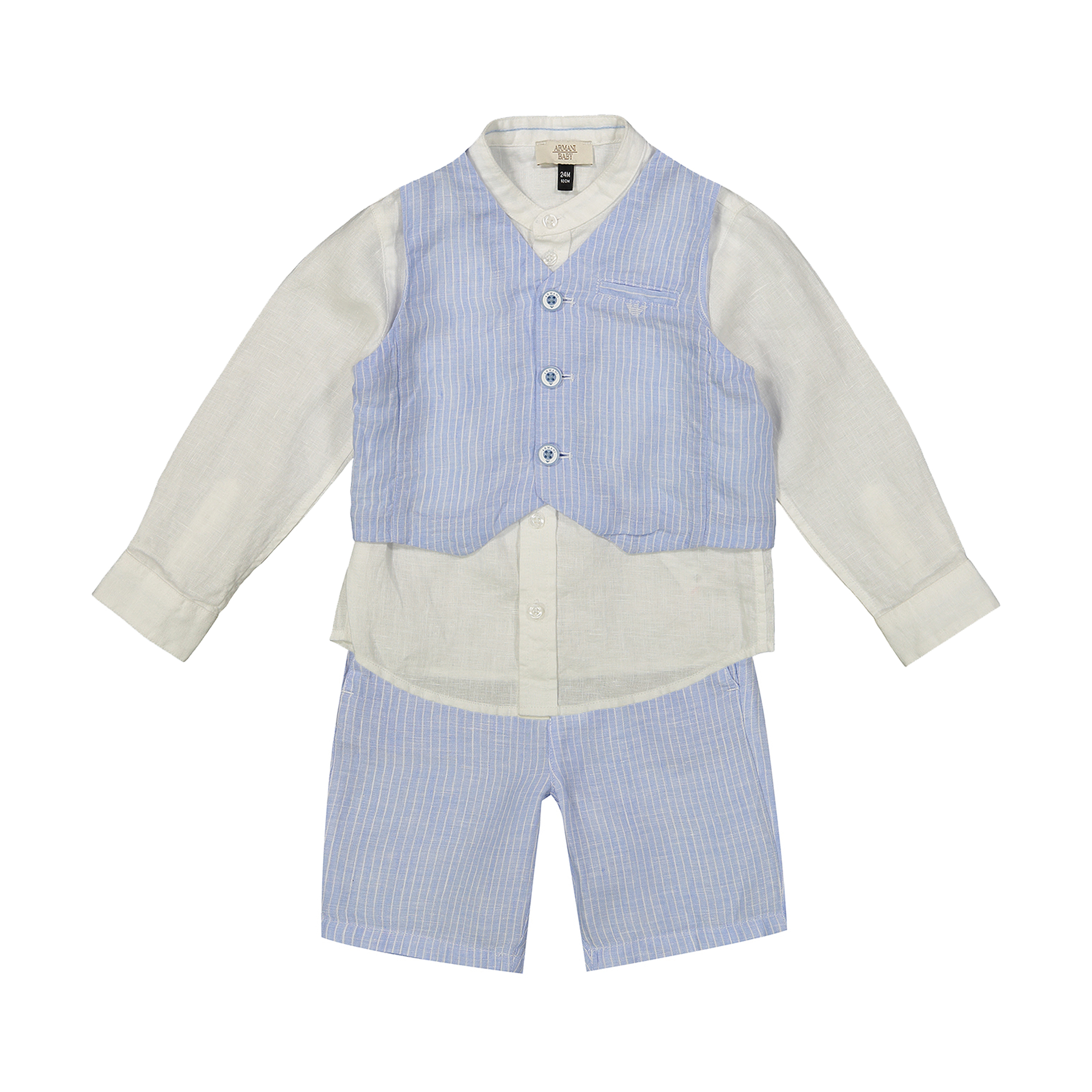 ست 3 تکه لباس نوزادی پسرانه آرمانی بیبی مدل 3ZHV064NFWZ-0505