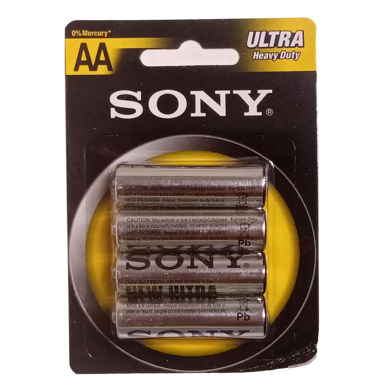 باتری قلمی سونی مدل ultra heavy duty بسته چهار عددی