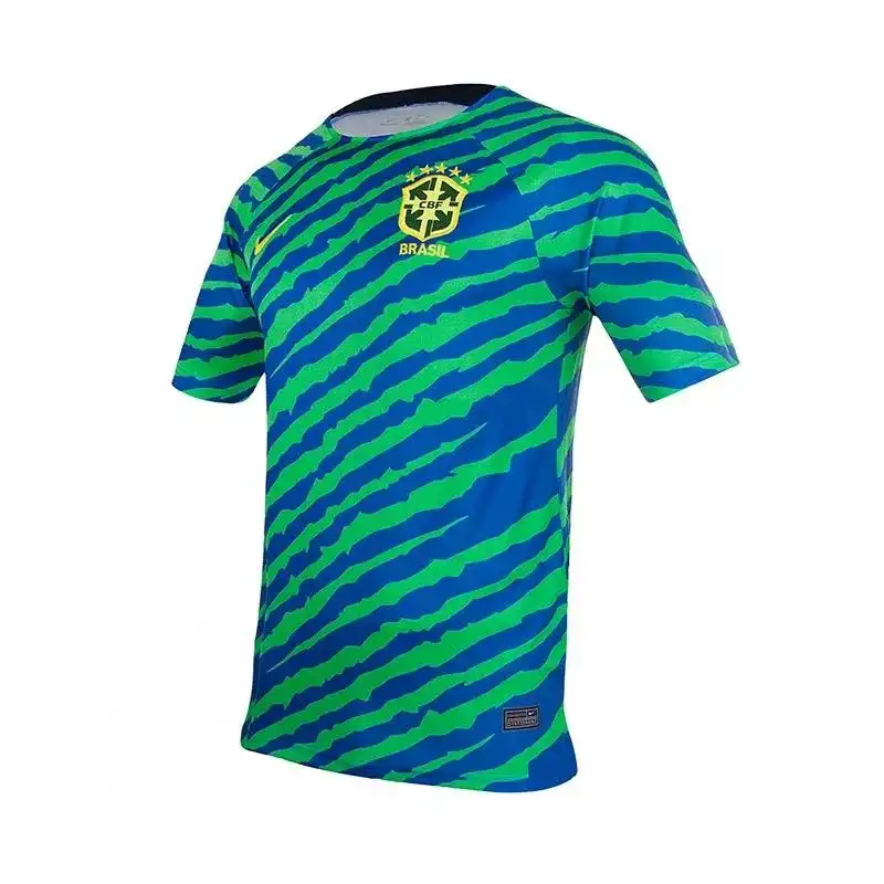 ست تی شرت و شلوارک ورزشی مردانه مدل فوتبال تمرینی برزیل NK-6634