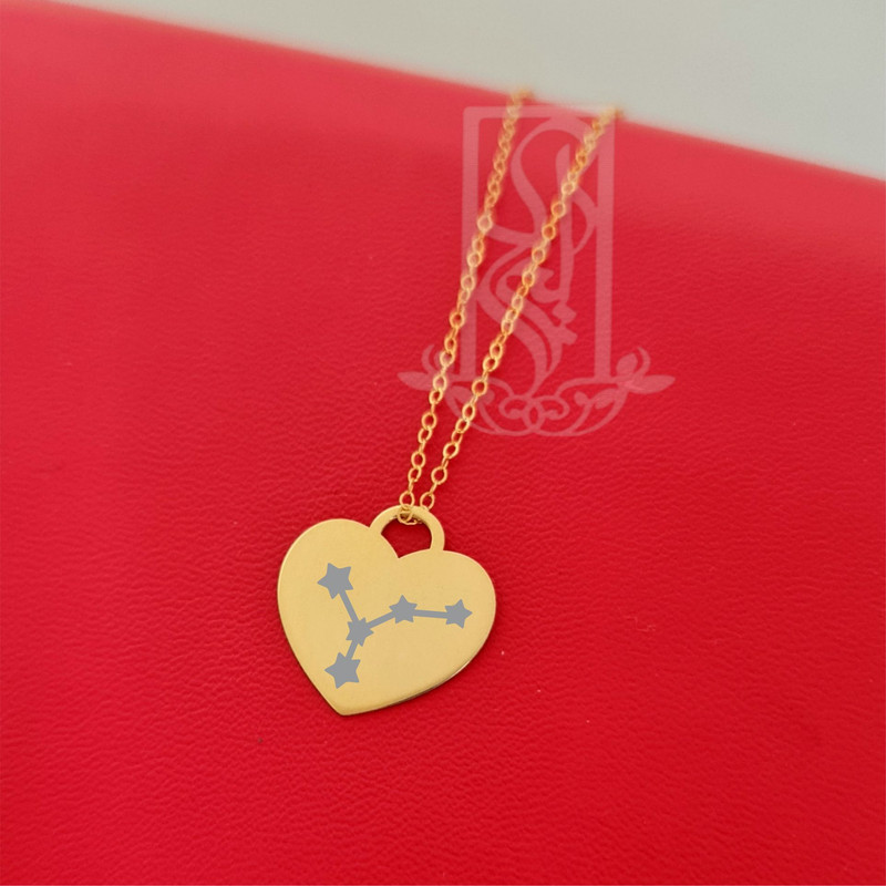 گردنبند طلا 18 عیار زنانه لیردا مدل نماد ماه تولد تیر