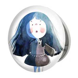 آینه جیبی خندالو طرح دخترونه مدل تاشو کد 6029 