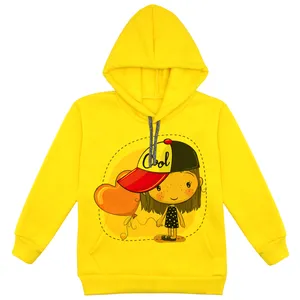 هودی دخترانه مدل دخترک F42 رنگ زرد
