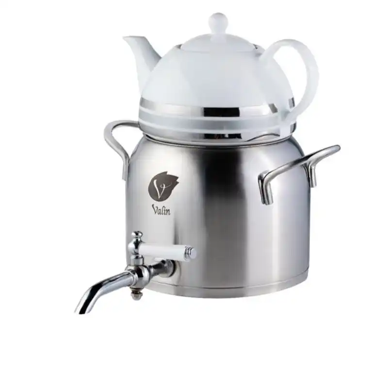 ست کتری و قوری والین مدل آرتا استیل مات شیردار کوچک کد K064