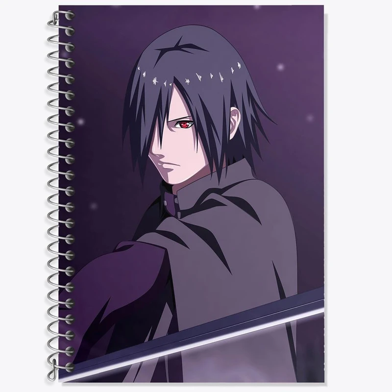 دفتر زبان 50 برگ خندالو مدل دو خط طرح ساسکه اوچیها انیمه بوروتو Boruto کد 13130