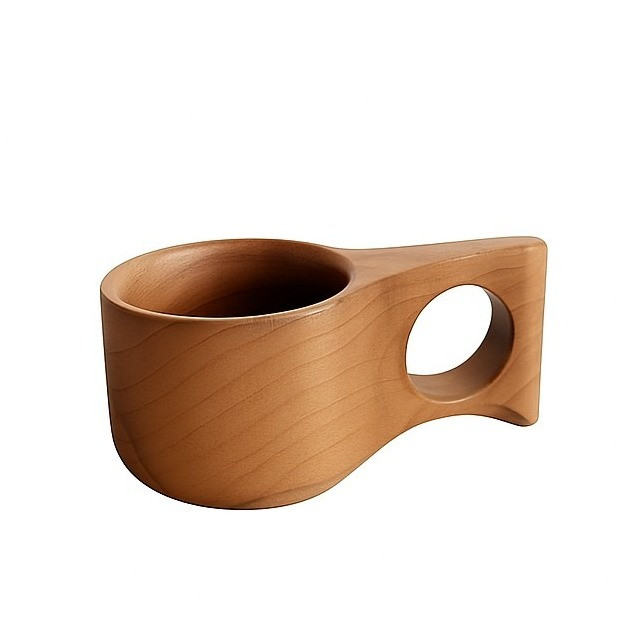 لیوان سفری مدل چوب گردو بوشکرافت گنجایش 0.25 لیتر