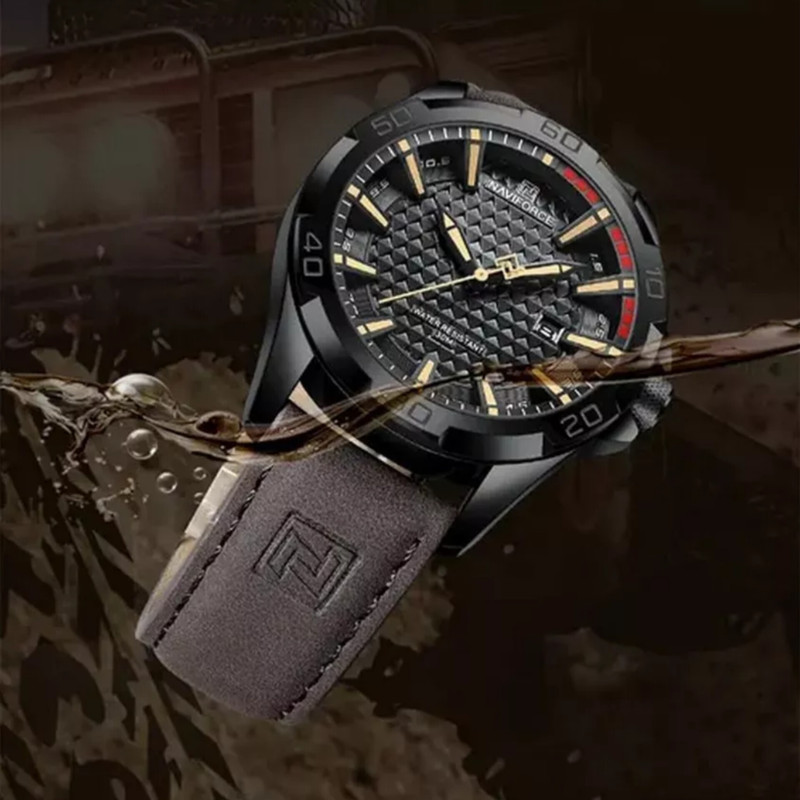 ساعت مچی عقربه‌ای مردانه نیوی فورس مدل تقویم دار کد 8023-BRBY