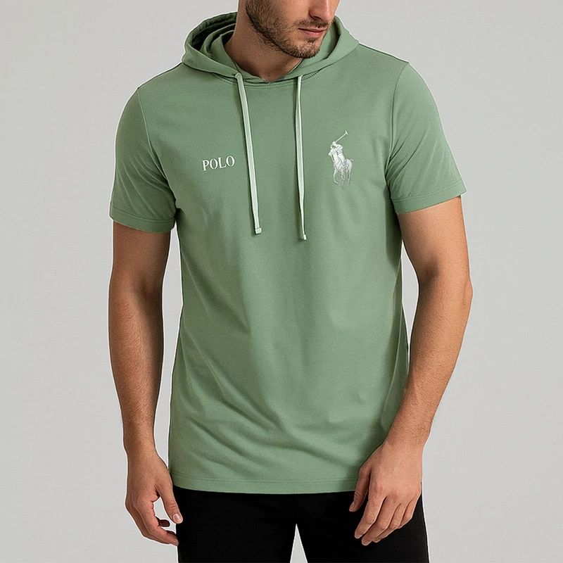 تی‌شرت کلاه‌دار آستین کوتاه مردانه مدل 14040401