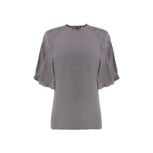 بلوز آستین کوتاه زنانه بنیس مدل بهناز رنگ طوسی