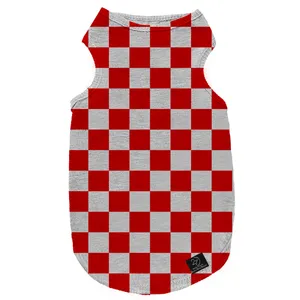 لباس سگ و گربه 27 طرح Croatia Pattern Red کد MH749 سایز L