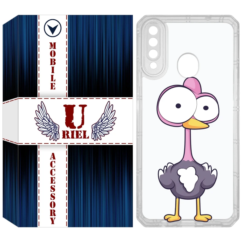 کاور یوریل مدل Clear کد 43 طرح شترمرغ مناسب برای گوشی موبایل سامسونگ Galaxy A20s
