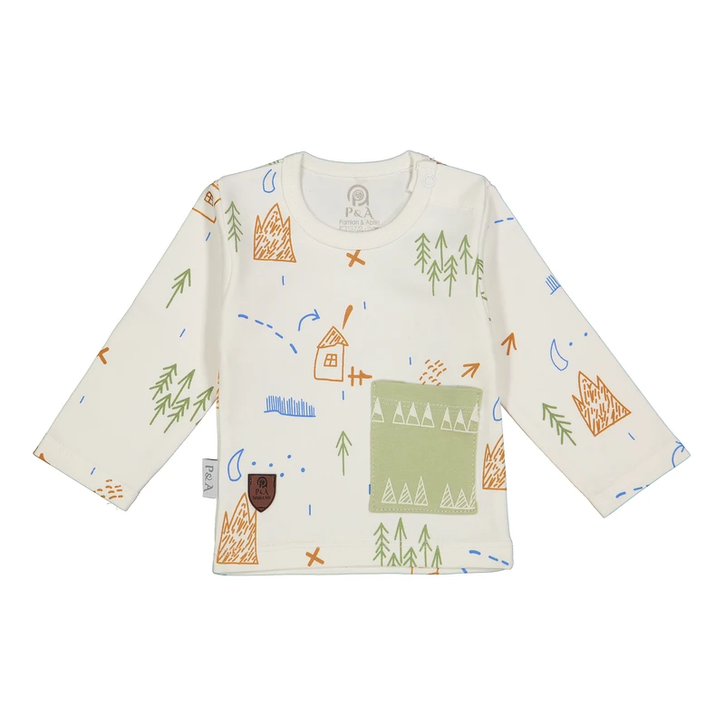 بلوز آستین بلند نوزادی پی اند ای مدل 172619