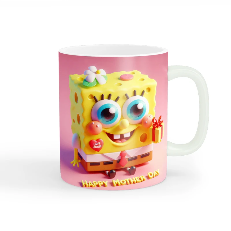 ماگ پاد آفرین طرح باب اسفنجی مدل روز مادر کد 211