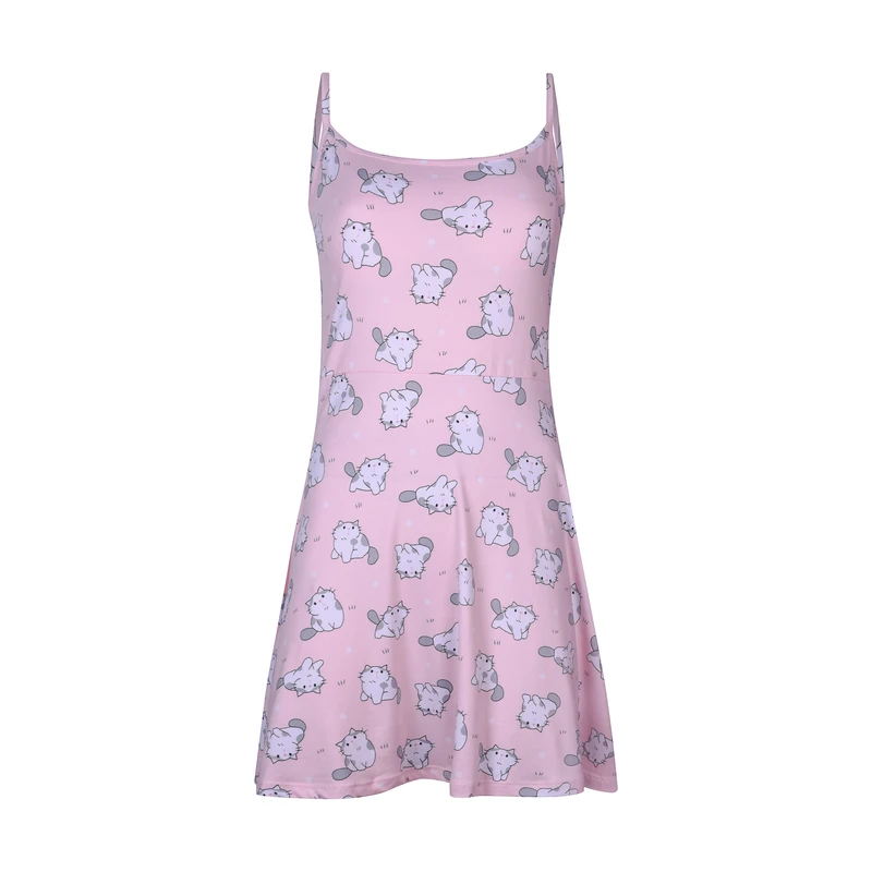 پیراهن بدون آستین راحتی زنانه افراتین مدل گربه متعجب کد 9593