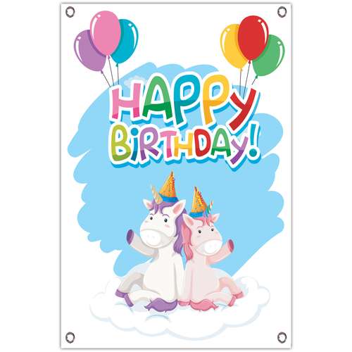 بنر تم تولد طرح یونیکورن اسب تک شاخ کد207