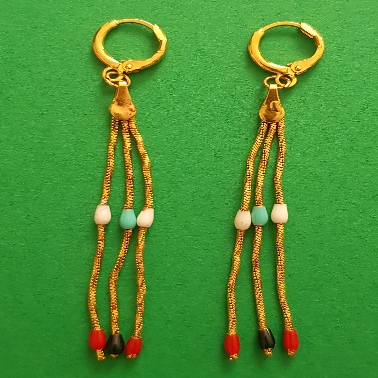 گوشواره دخترانه مدل مینا کاری رنگی رنگی