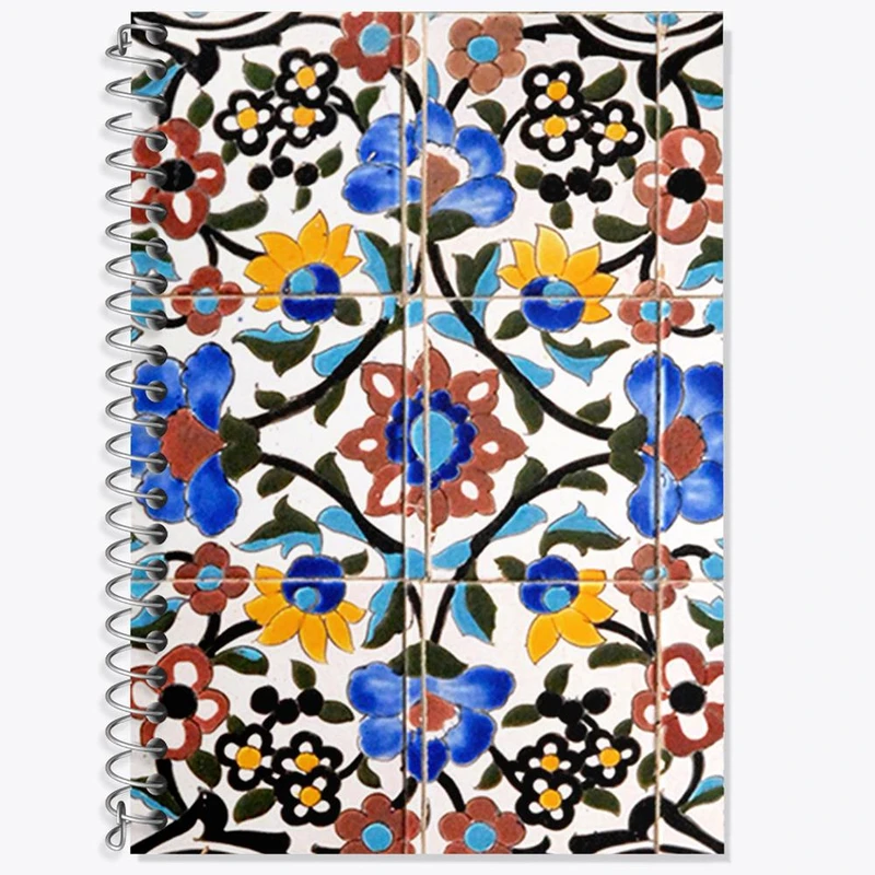 دفتر زبان 50 برگ خندالو مدل سه خط طرح کاشی کد 2169