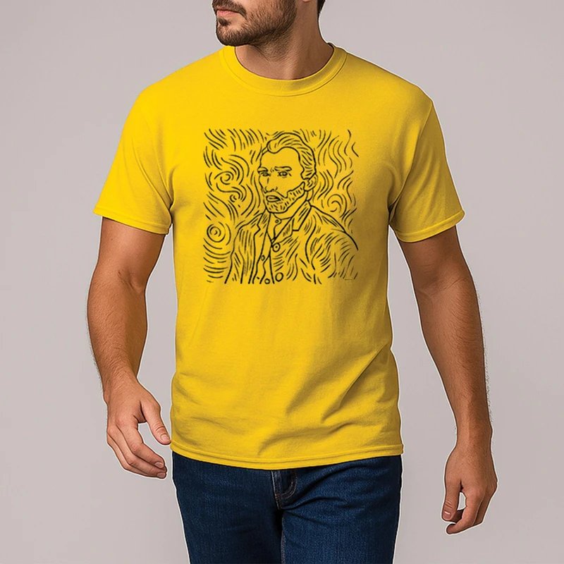 تی شرت آستین کوتاه مردانه مدل ونسان ونگوک کد mo004