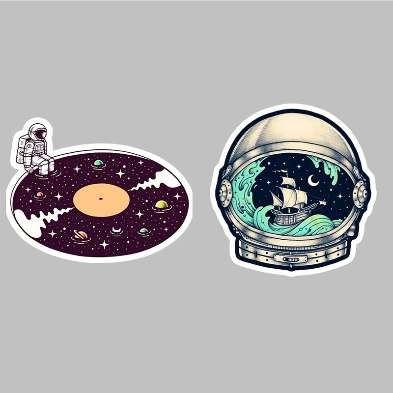 استیکر لپ تاپ کارنیکا طرح فضانورد مدل Astronaut-2222101 مجموعه 2 عددی