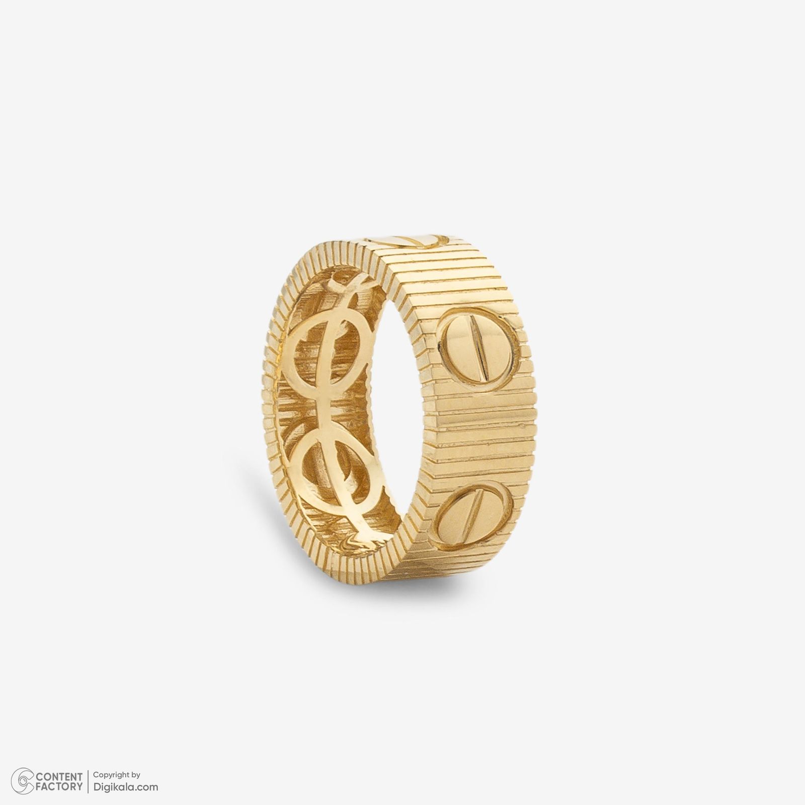 انگشتر طلا 18 عیار زنانه با طرح کارتیه لاو گلدم مدل R348006 سایز 53 -  - 5