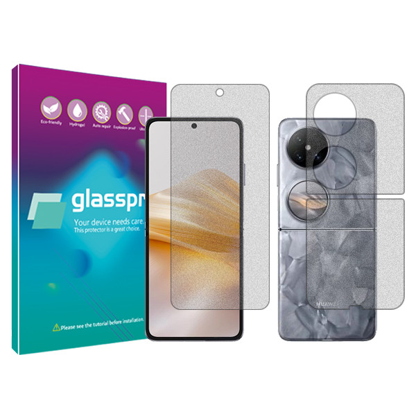 محافظ صفحه نمایش مات گلس پرو مدل Resistant‌ مناسب برای گوشی موبایل هوآوی  Pocket 2 به همراه محافظ پشت گوشی