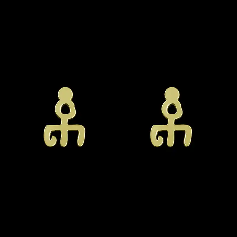 گوشواره طلا 18 عیار زنانه مدوپد مدل هندسی کد GA1-16080