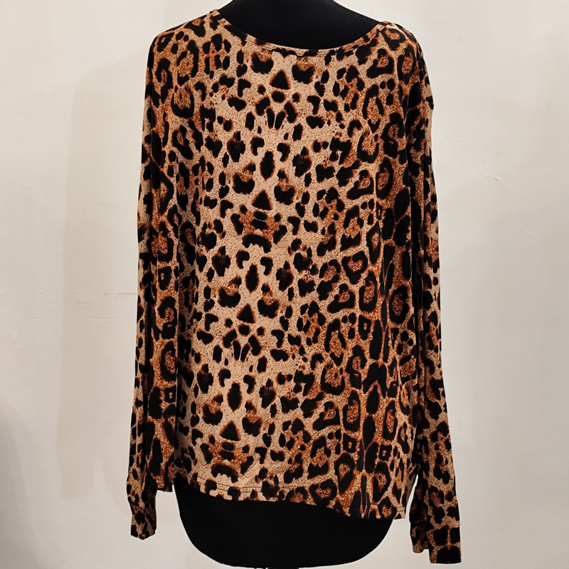 بلوز آستین بلند زنانه شین مدل پلنگی مجلسی