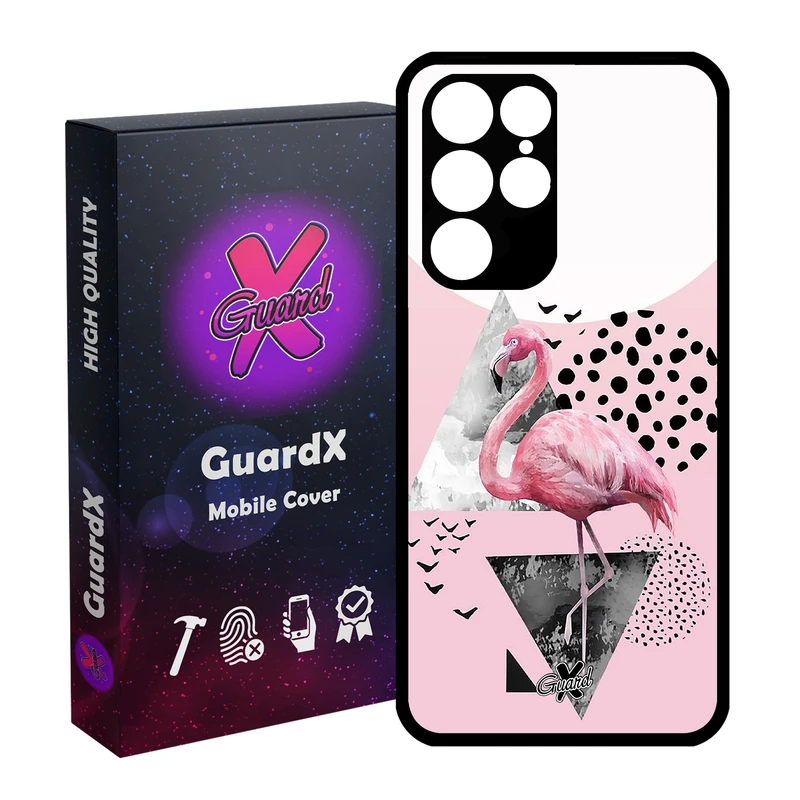 کاور گارد ایکس طرح Flamingo مدل Glass10066 مناسب برای گوشی موبایل سامسونگ Galaxy S22 Ultra