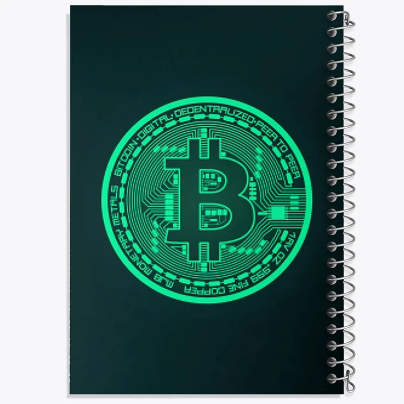 دفتر مشق 100 برگ خندالو طرح ارز دیجیتال بیت کوین کد 10873