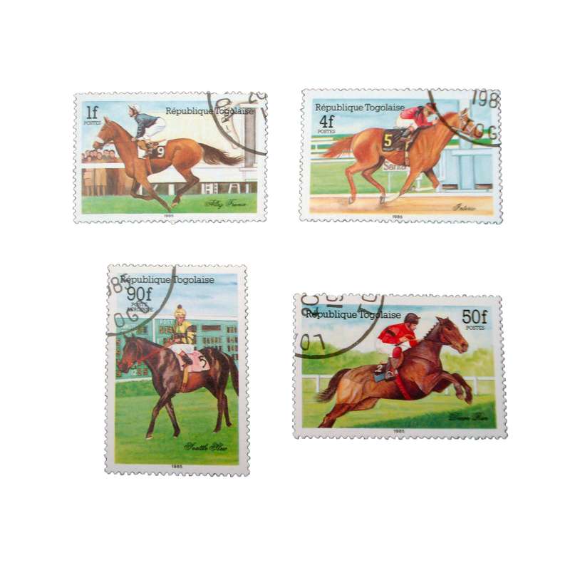 تمبر یادگاری مدل اسب سواری کد bc-1836 مجموعه 4 عددی