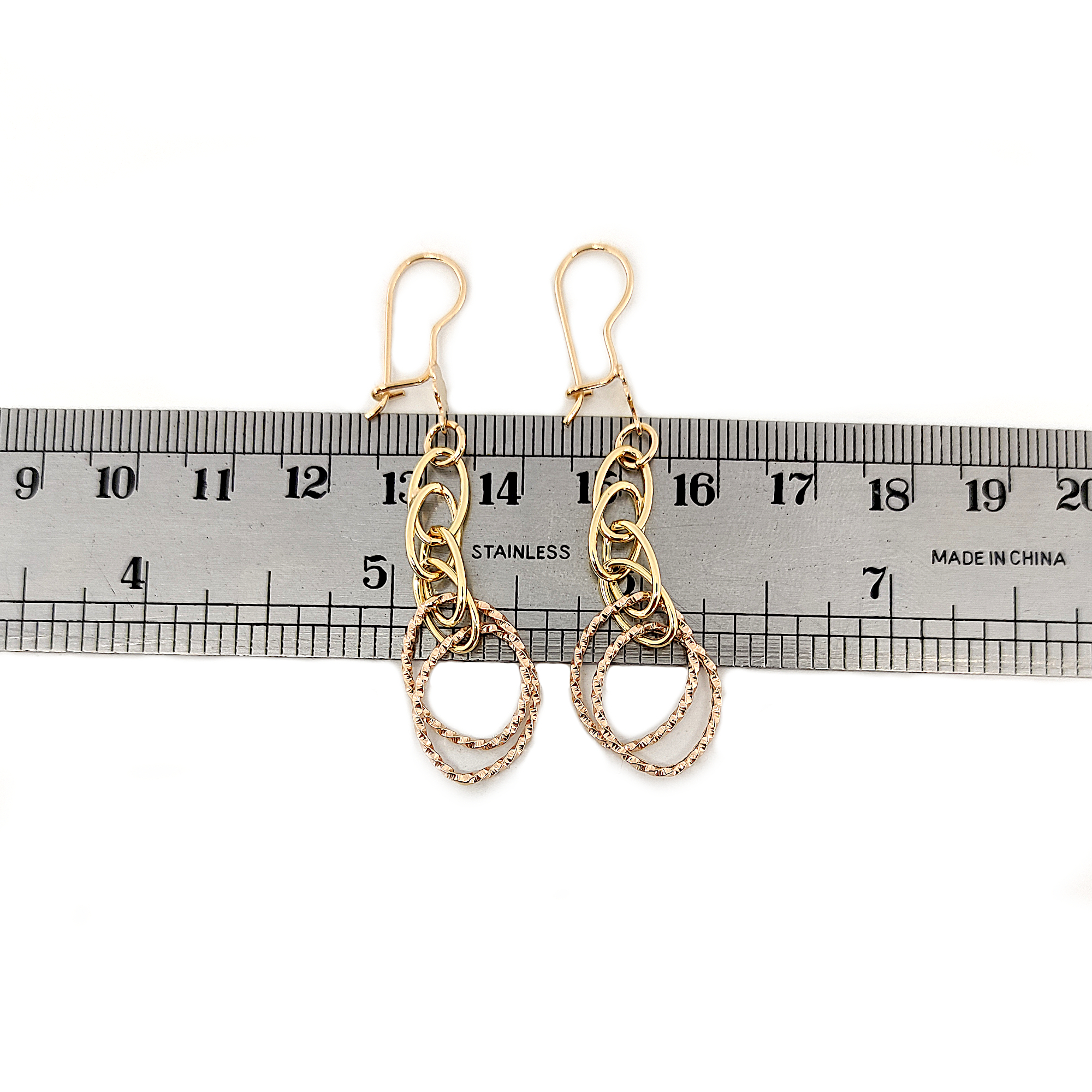 گوشواره آویز طلا 18 عیار زنانه طلا و جواهرسازی افرا مدل شانل 265251