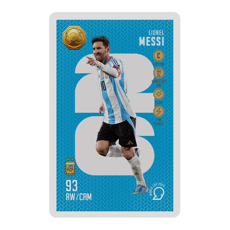 طلا گرمی 18 عیار سوت مدل LIONEL MESSI طرح کارت فوتبالی جام جهانی 2026 کد SO10071026
