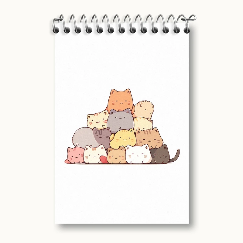 دفتر یادداشت 50 برگ خندالو مدل گربه های کیوت کد F2719