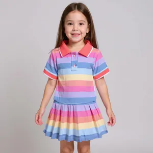 پیراهن آستین کوتاه یقه برگردان دخترانه مدل