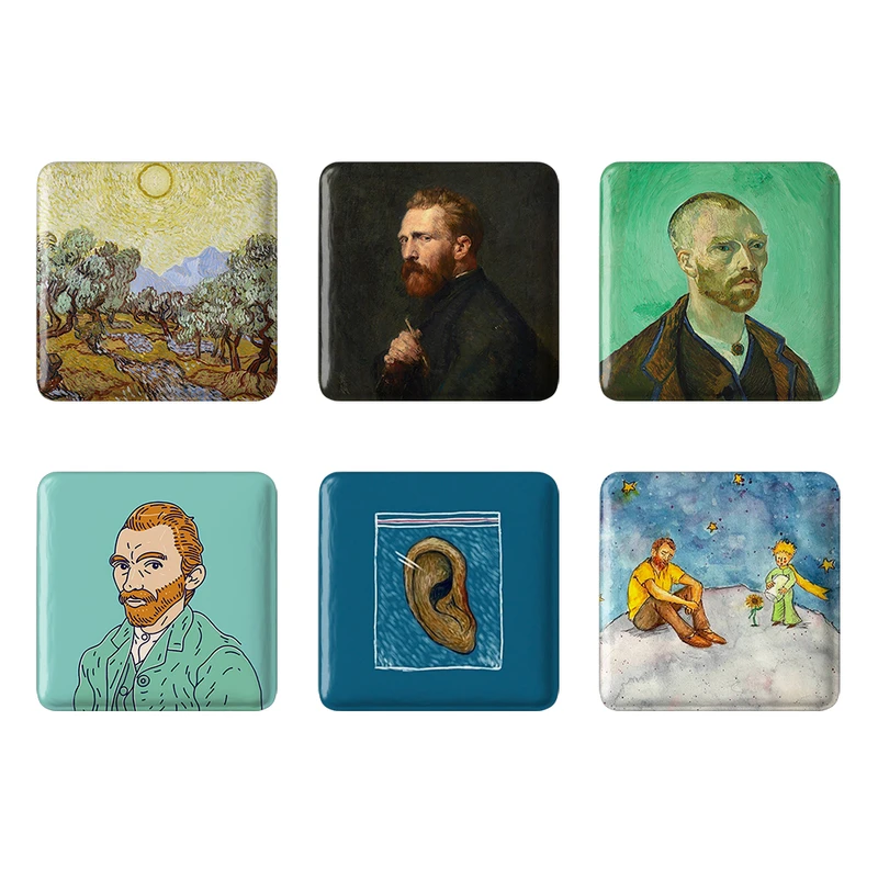 مگنت خندالو طرح ونسان ونگوگ Vincent vanGogh کد 1621A مجموعه 6 عددی