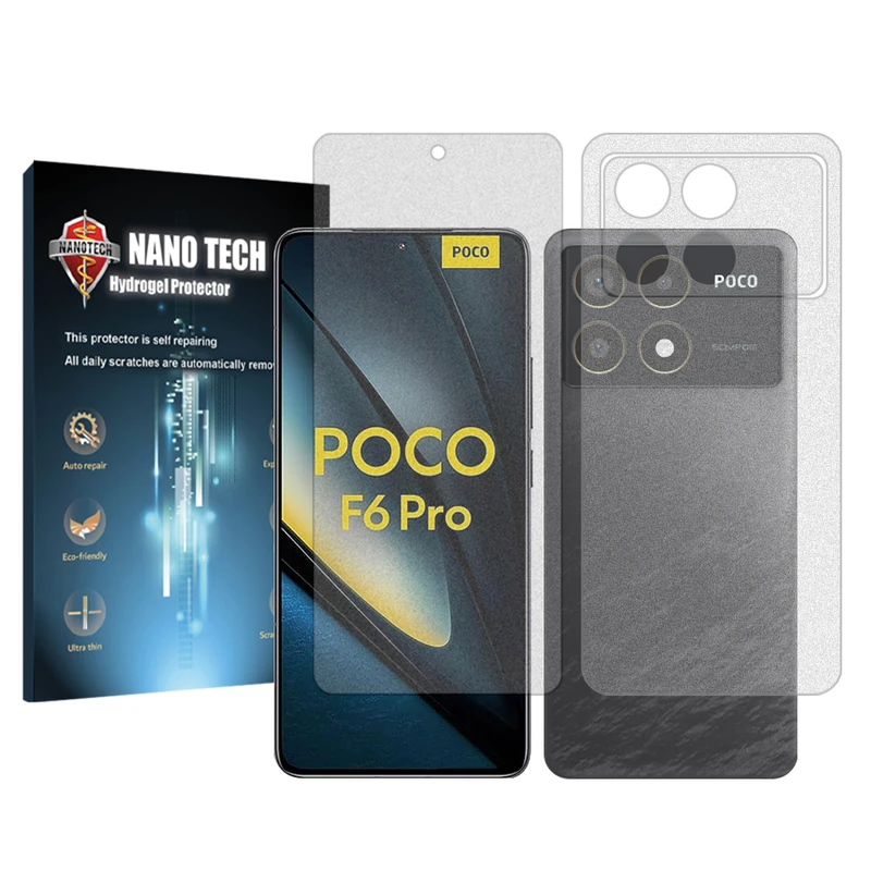 محافظ صفحه نمایش مات نانو تک مدل Tough مناسب برای گوشی موبایل شیائومی  Poco F6 Pro به همراه محافظ پشت گوشی
