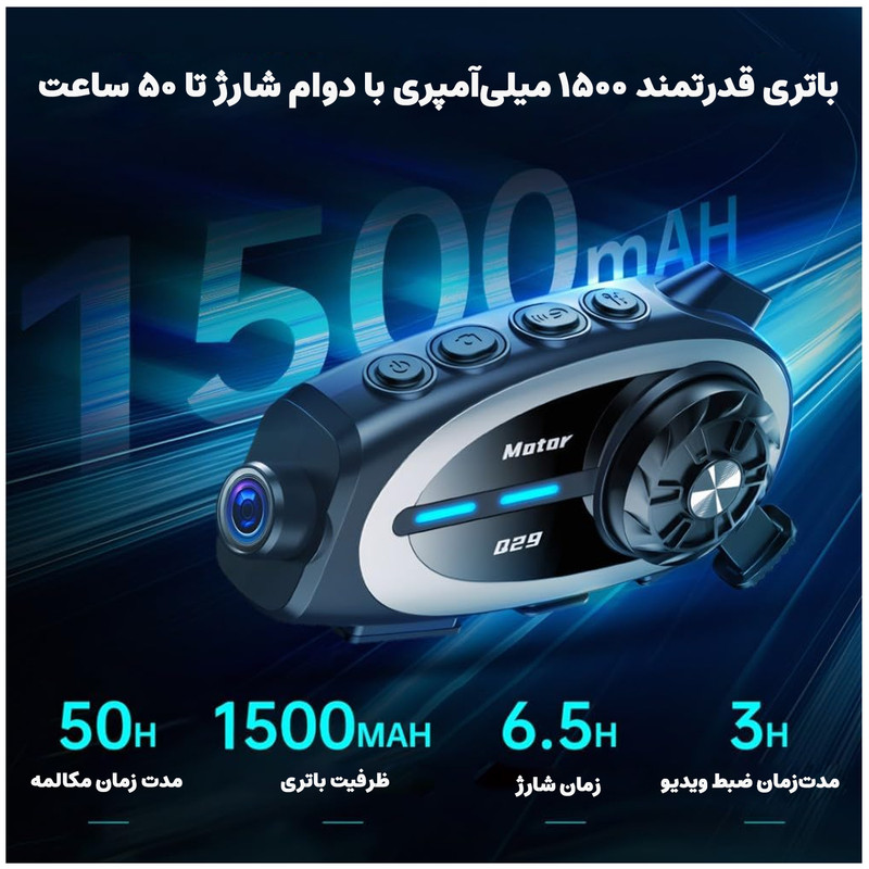 بلوتوث کلاه کاسکت موتور سیکلت مدل Q29 به همراه رم 32 گیگ بایت