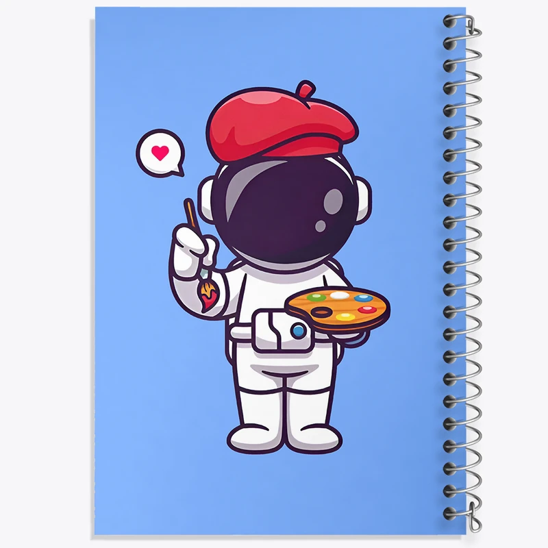 دفتر مشق 50 برگ خندالو طرح فضانورد بامزه کد N5168