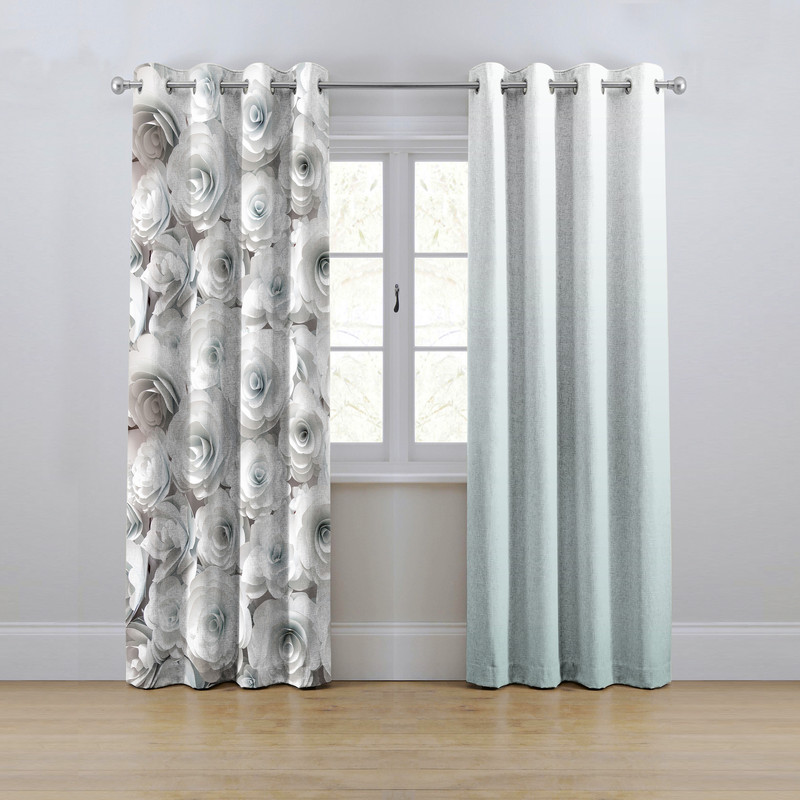 پرده مدل پانچی طرح گل کاغذی سایز 280x145 سانتی متر