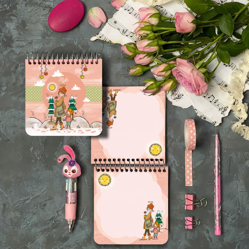 دفترچه یادداشت ۸۰ برگ دایان مدل حاشیه دار کد ۴۱۷۶۱ بسته ۶ عددی