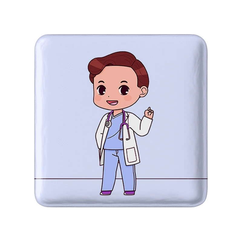 مگنت خندالو طرح پزشک و پرستار کودکانه مدل مربعی کد 36488