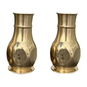 نمکدان برنجی مدل ترمه مجموعه ۲عددی