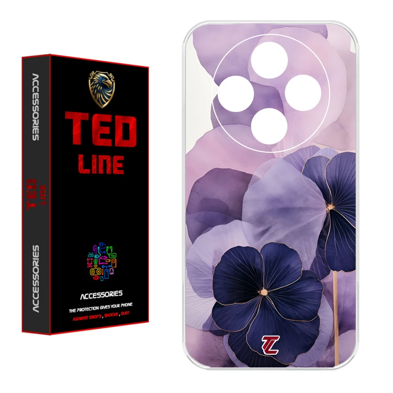 کاور تدلاین طرح گل بنفش کد 1159 مناسب برای گوشی موبایل شیائومی Redmi 14C / Poco C75