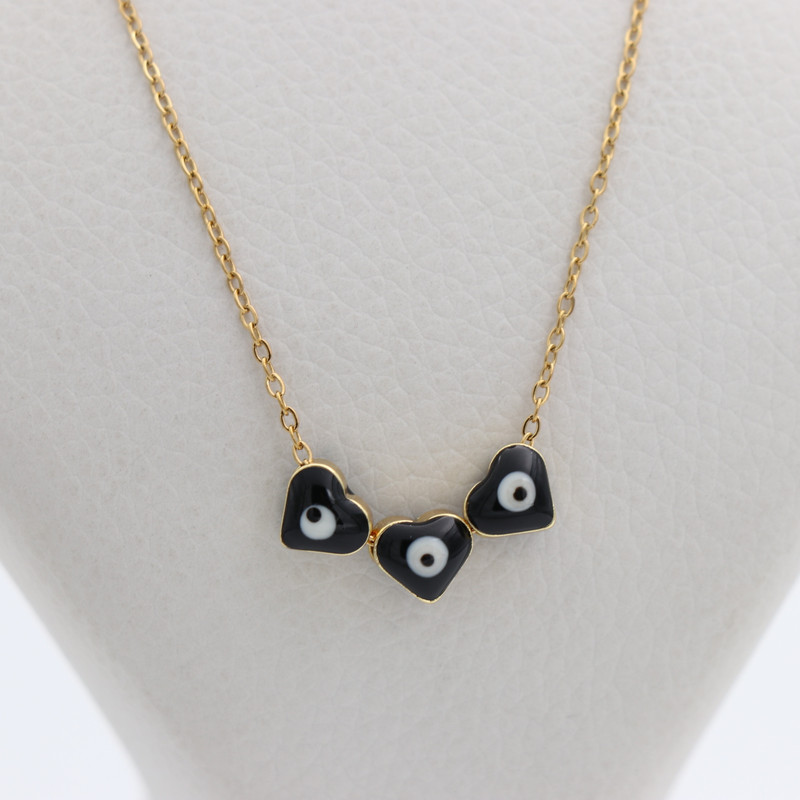 گردنبند دخترانه مدل چشم نظر قلب کد 12616