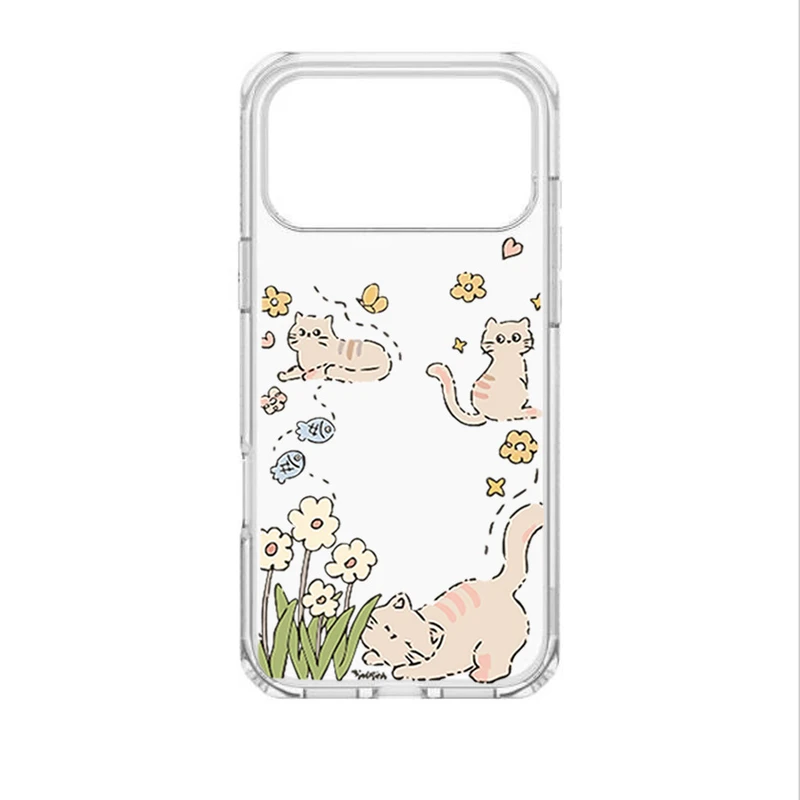 کاور طرح Cat & Flower مناسب برای گوشی موبایل اپل IPhone 17 Pro Max