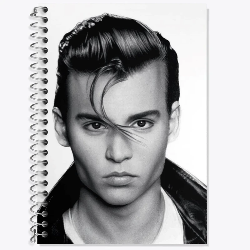 دفتر زبان 50 برگ خندالو مدل دو خط طرح جانی دپ Johnny Depp کد 3297